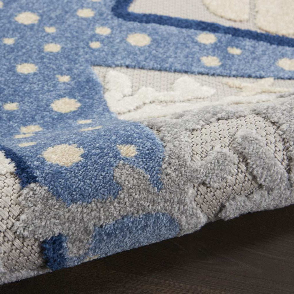 2' X 6' Blue And Grey Runner Animal Print Non Skid Area Rug - Homeroots - Flyclothing LLC