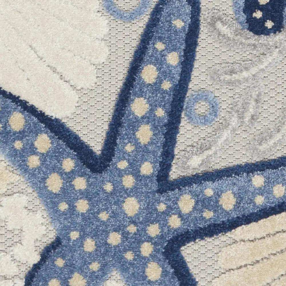 2' X 6' Blue And Grey Runner Animal Print Non Skid Area Rug - Homeroots - Flyclothing LLC