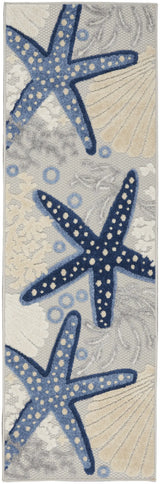 2' X 6' Blue And Grey Runner Animal Print Non Skid Area Rug - Homeroots - Flyclothing LLC