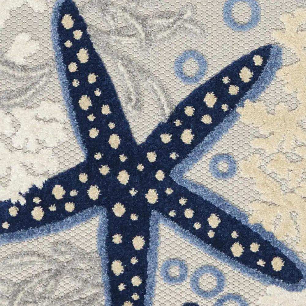 2' X 10' Blue And Grey Animal Print Non Skid Runner Rug - Homeroots - Flyclothing LLC