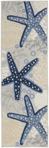 2' X 8' Blue And Grey Animal Print Non Skid Runner Rug - Homeroots - Flyclothing LLC
