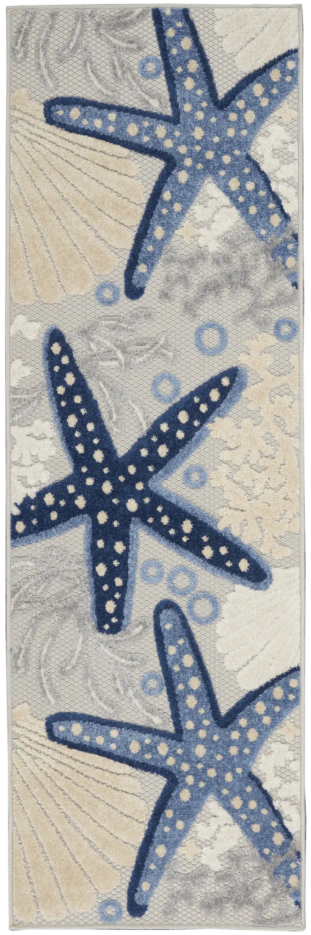 2' X 8' Blue And Grey Animal Print Non Skid Runner Rug - Homeroots - Flyclothing LLC