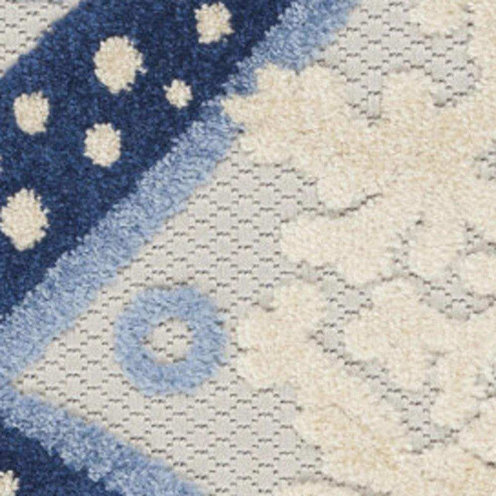 3' X 4' Blue And Grey Animal Print Non Skid Indoor Outdoor Area Rug - Homeroots - Flyclothing LLC