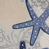 10' X 13' Blue and Gray Starfish Indoor Outdoor Area Rug - Homeroots - Flyclothing LLC