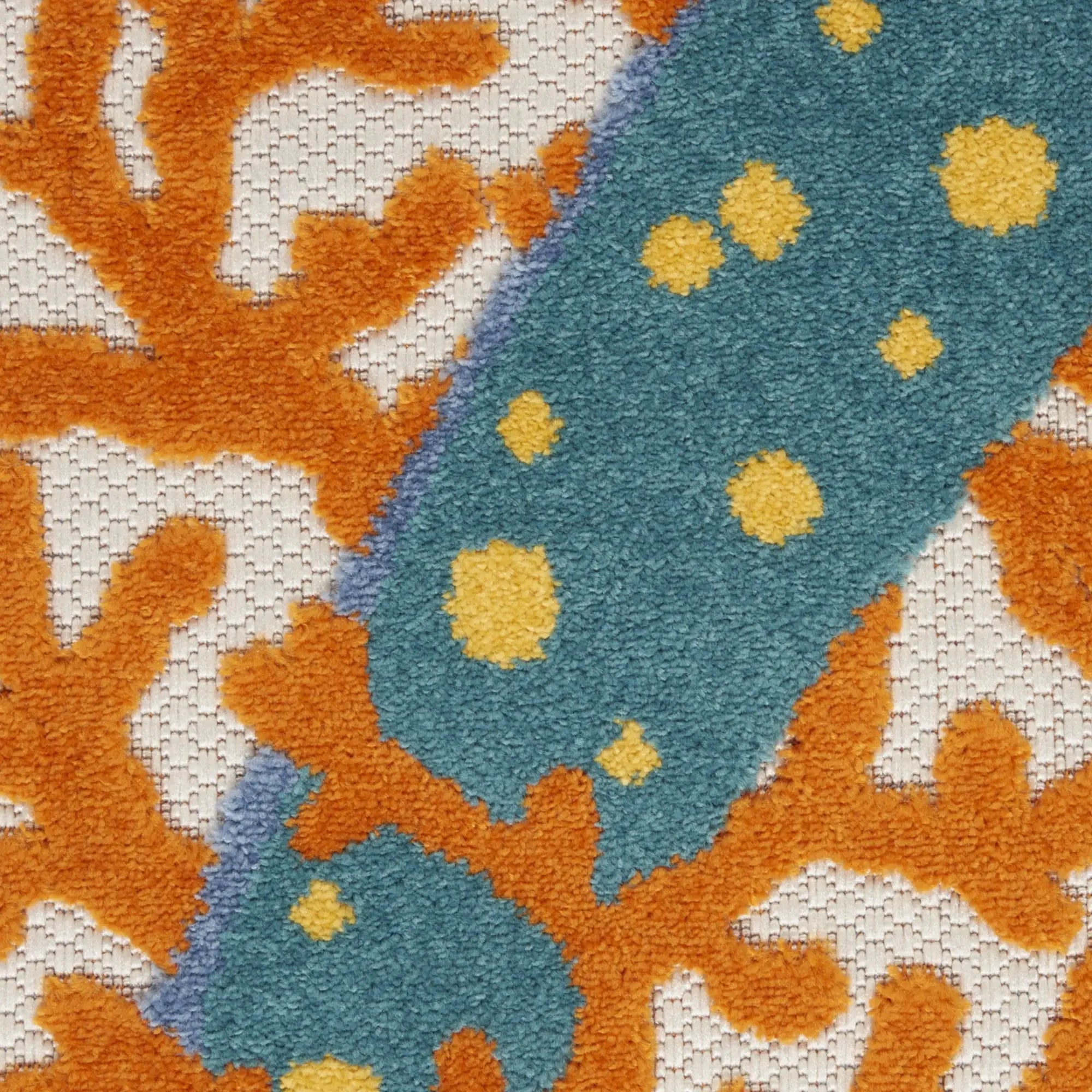 10' X 13' Orange Blue And Yellow Animal Print Non Skid Indoor Outdoor Area Rug - Homeroots - Flyclothing LLC