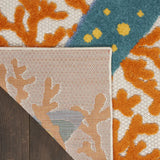 10' X 13' Orange Blue And Yellow Animal Print Non Skid Indoor Outdoor Area Rug - Homeroots - Flyclothing LLC
