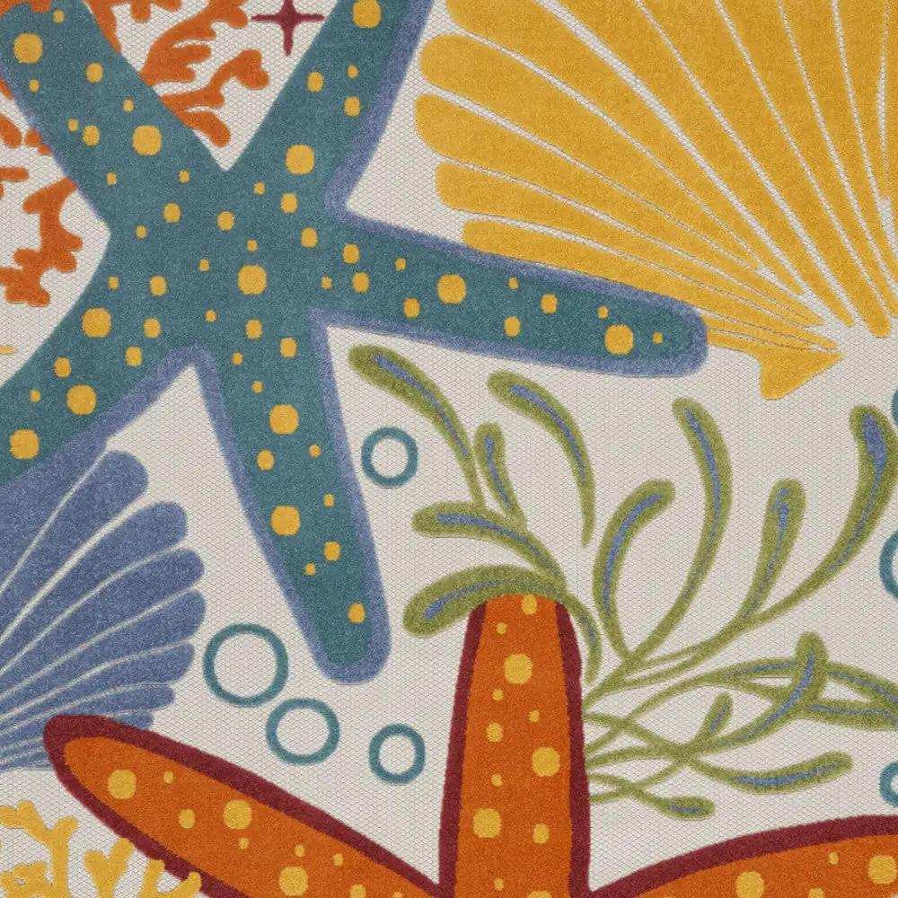 10' X 13' Orange Blue And Yellow Animal Print Non Skid Indoor Outdoor Area Rug - Homeroots - Flyclothing LLC