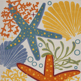 10' X 13' Orange Blue And Yellow Animal Print Non Skid Indoor Outdoor Area Rug - Homeroots