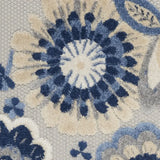 2' X 6' Blue And Grey Floral Non Skid Indoor Outdoor Runner Rug - Homeroots - Flyclothing LLC