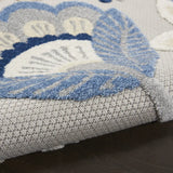 3' X 4' Blue And Grey Floral Non Skid Indoor Outdoor Area Rug - Homeroots - Flyclothing LLC