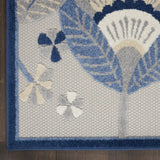 10' X 13' Blue And Grey Floral Non Skid Indoor Outdoor Area Rug - Homeroots