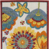 2' X 6' Yellow And Teal Floral Non Skid Indoor Outdoor Runner Rug - Homeroots - Flyclothing LLC