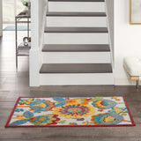 3' X 4' Yellow And Teal Floral Non Skid Indoor Outdoor Area Rug - Homeroots - Flyclothing LLC