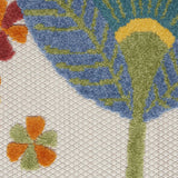 3' X 4' Yellow And Teal Floral Non Skid Indoor Outdoor Area Rug - Homeroots - Flyclothing LLC