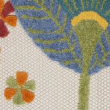 9' X 12' White Yellow And Blue Floral Non Skid Indoor Outdoor Area Rug - Homeroots - Flyclothing LLC