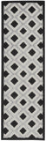 2' X 6' Black And White Gingham Non Skid Indoor Outdoor Runner Rug - Homeroots