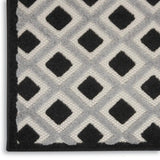 2' X 8' Black And White Gingham Non Skid Indoor Outdoor Runner Rug - Homeroots
