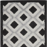2' X 8' Black And White Gingham Non Skid Indoor Outdoor Runner Rug - Homeroots