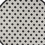 8' X 8' Black And White Round Gingham Non Skid Indoor Outdoor Area Rug - Homeroots