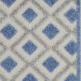 2' X 6' Blue And Grey Gingham Non Skid Indoor Outdoor Runner Rug - Homeroots - Flyclothing LLC