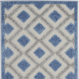 2' X 6' Blue And Grey Gingham Non Skid Indoor Outdoor Runner Rug - Homeroots - Flyclothing LLC