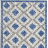 2' X 10' Blue And Grey Gingham Non Skid Indoor Outdoor Runner Rug - Homeroots - Flyclothing LLC