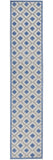 2' X 10' Blue And Grey Gingham Non Skid Indoor Outdoor Runner Rug - Homeroots