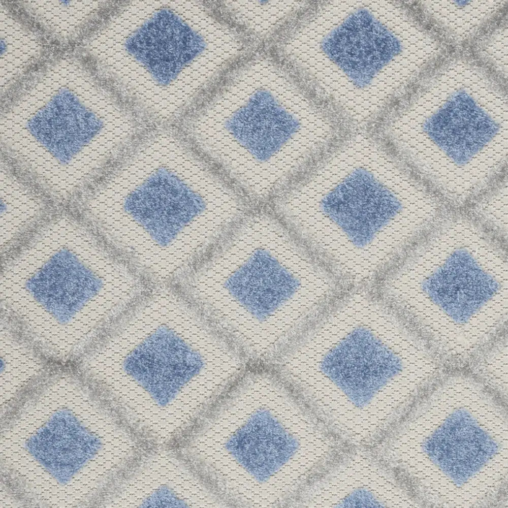 3' X 4' Blue And Grey Gingham Non Skid Indoor Outdoor Area Rug - Homeroots - Flyclothing LLC