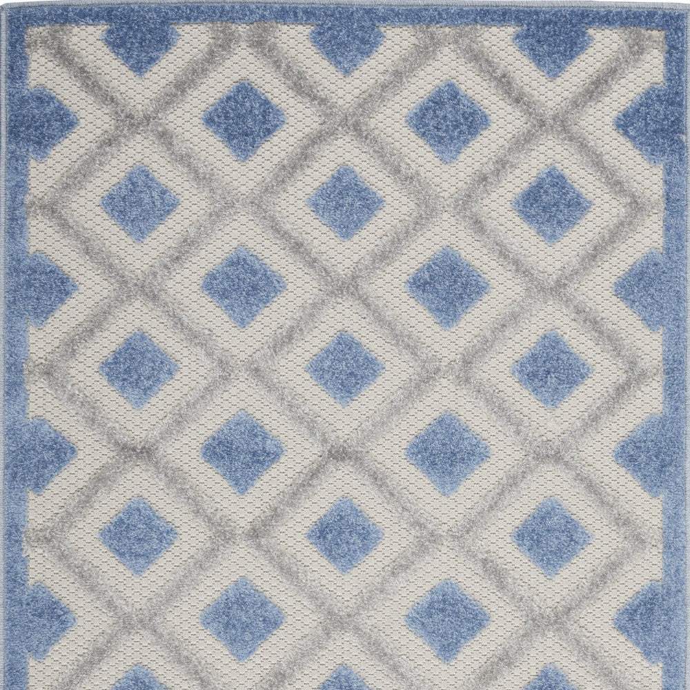3' X 4' Blue And Grey Gingham Non Skid Indoor Outdoor Area Rug - Homeroots - Flyclothing LLC