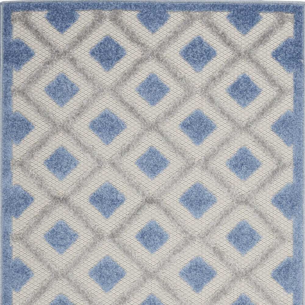 3' X 4' Blue And Grey Gingham Non Skid Indoor Outdoor Area Rug - Homeroots - Flyclothing LLC