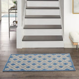 3' X 4' Blue And Grey Gingham Non Skid Indoor Outdoor Area Rug - Homeroots - Flyclothing LLC