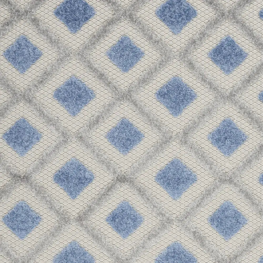 3' X 4' Blue And Grey Gingham Non Skid Indoor Outdoor Area Rug - Homeroots - Flyclothing LLC
