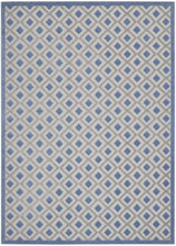 10' X 13' Blue And Grey Gingham Non Skid Indoor Outdoor Area Rug - Homeroots - Flyclothing LLC