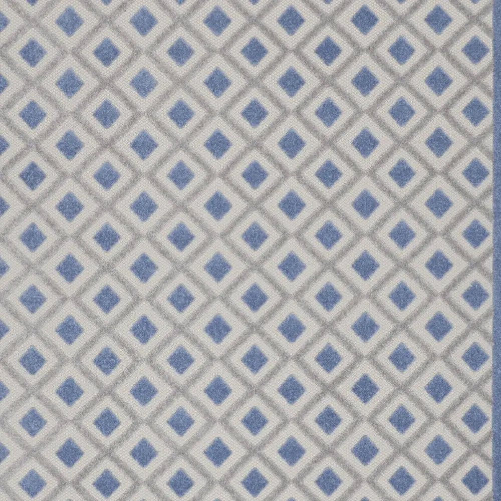 10' X 13' Blue And Grey Gingham Non Skid Indoor Outdoor Area Rug - Homeroots - Flyclothing LLC