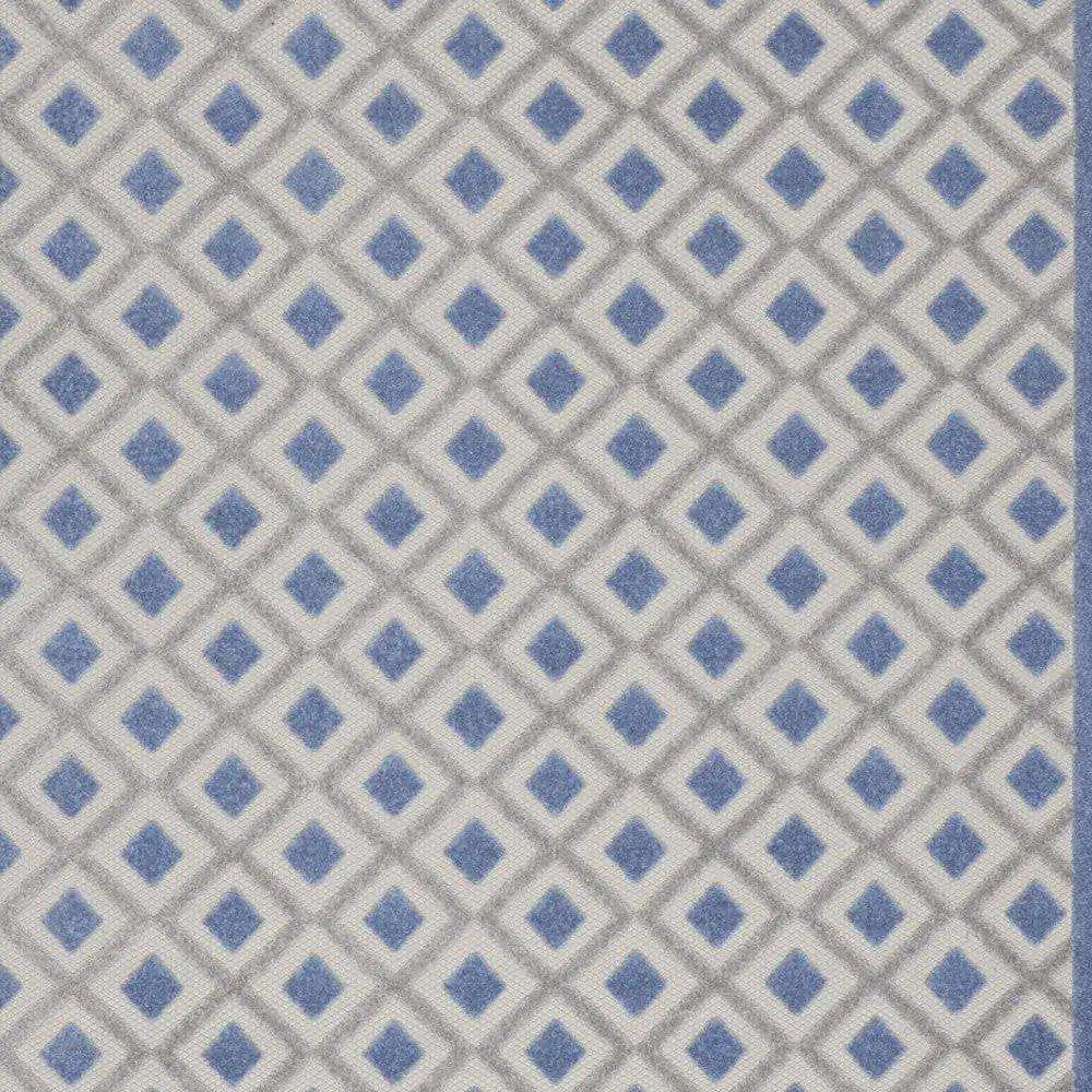 10' X 13' Blue And Grey Gingham Non Skid Indoor Outdoor Area Rug - Homeroots - Flyclothing LLC