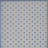 10' X 13' Blue And Grey Gingham Non Skid Indoor Outdoor Area Rug - Homeroots