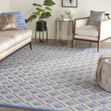 10' X 13' Blue And Grey Gingham Non Skid Indoor Outdoor Area Rug - Homeroots - Flyclothing LLC