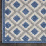 10' X 13' Blue And Grey Gingham Non Skid Indoor Outdoor Area Rug - Homeroots