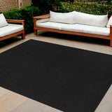 10' X 14' Black Stain Resistant Indoor Outdoor Area Rug - Homeroots - Flyclothing LLC