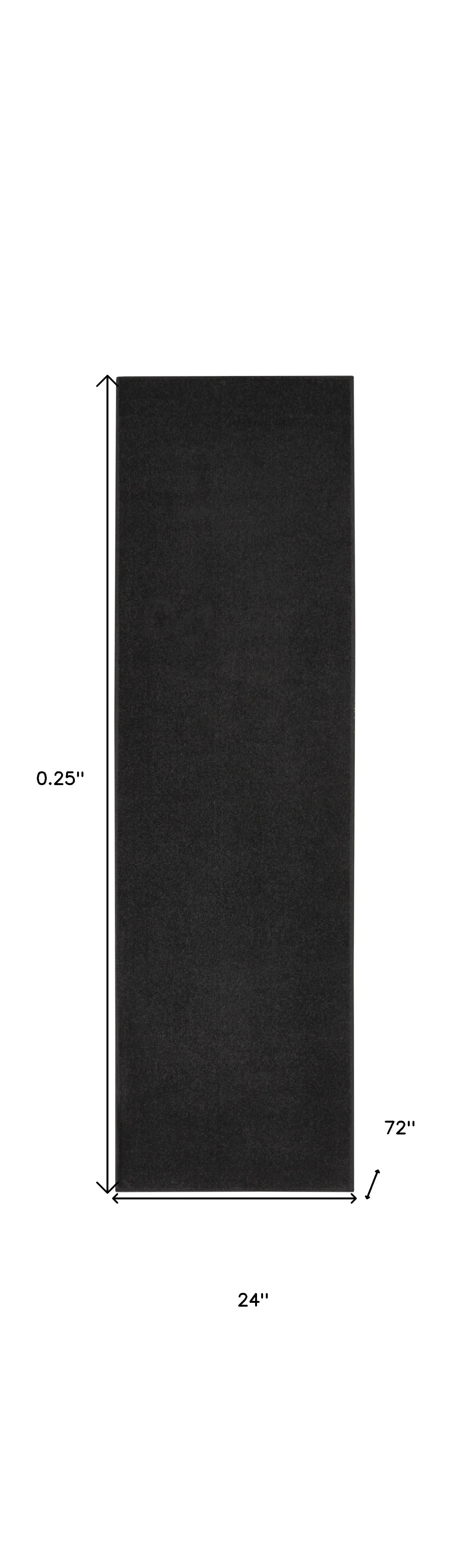 2' X 6' Black Non Skid Indoor Outdoor Runner Rug - Homeroots - Flyclothing LLC