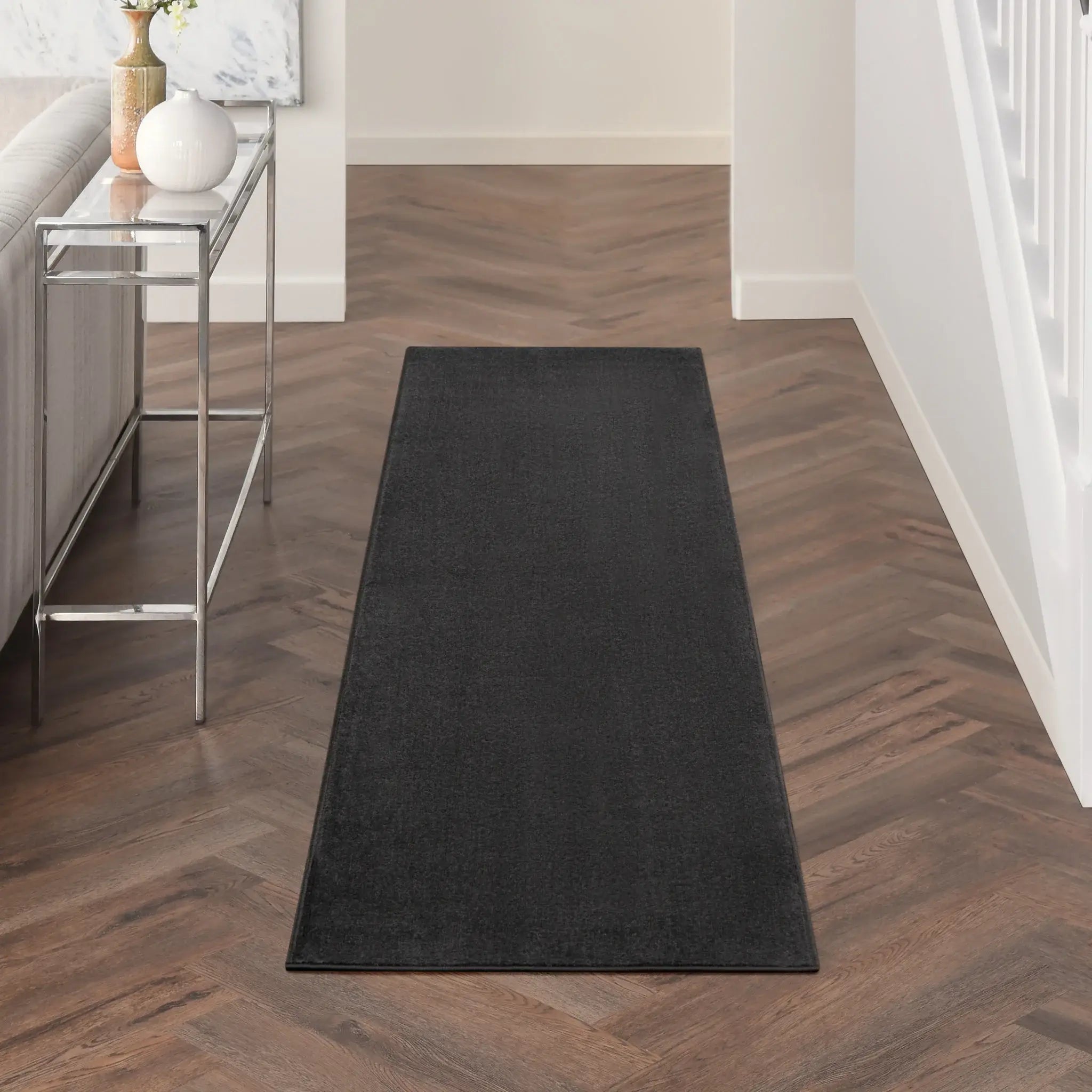 2' X 6' Black Non Skid Indoor Outdoor Runner Rug - Homeroots - Flyclothing LLC