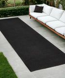 10' Black Non Skid Indoor Outdoor Runner Rug - Homeroots