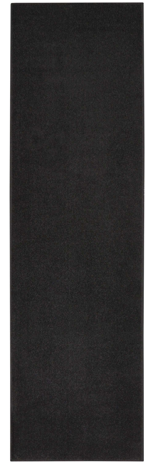 10' Black Non Skid Indoor Outdoor Runner Rug - Homeroots - Flyclothing LLC