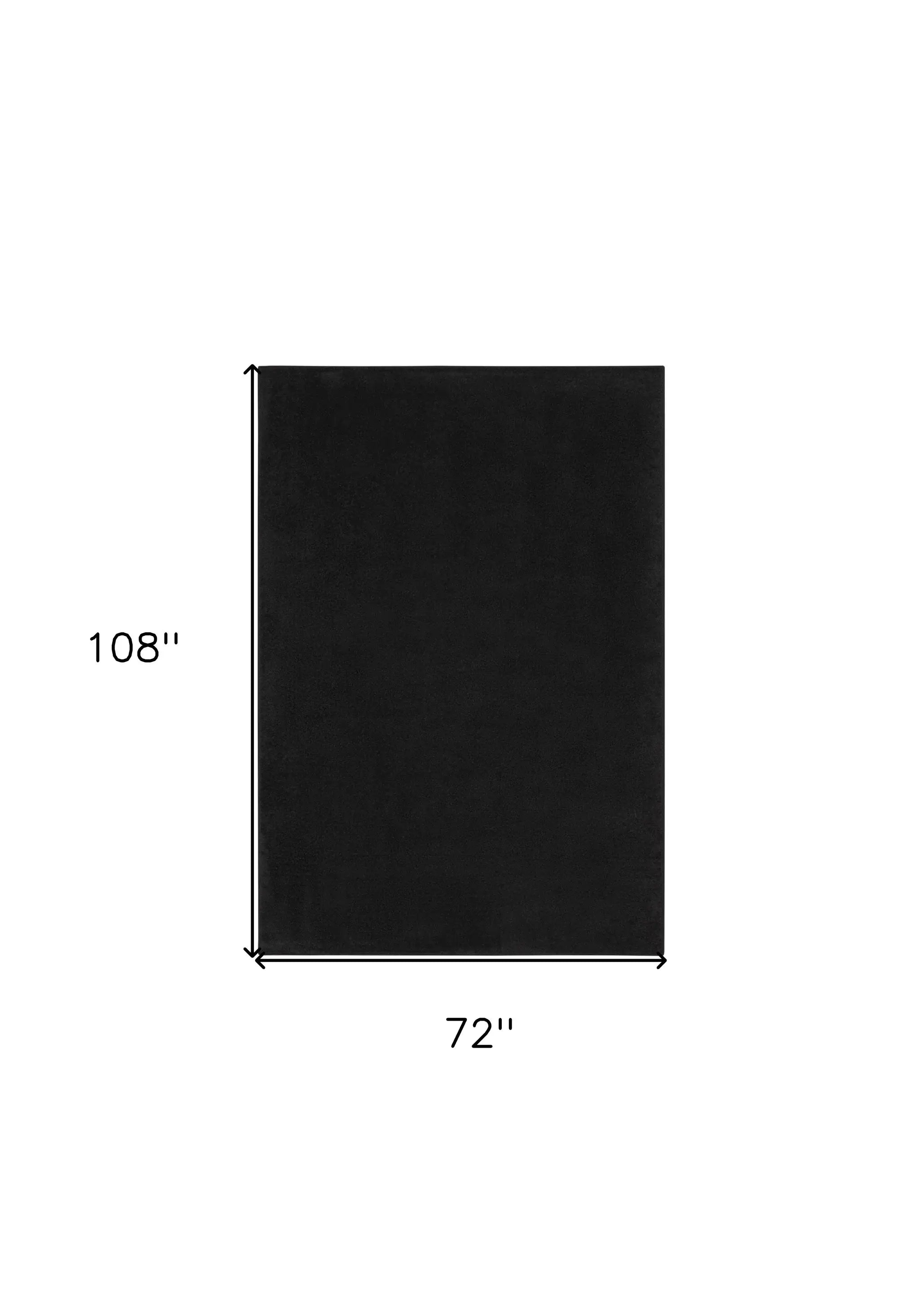 6' X 9' Black Stain Resistant Indoor Outdoor Area Rug - Homeroots - Flyclothing LLC