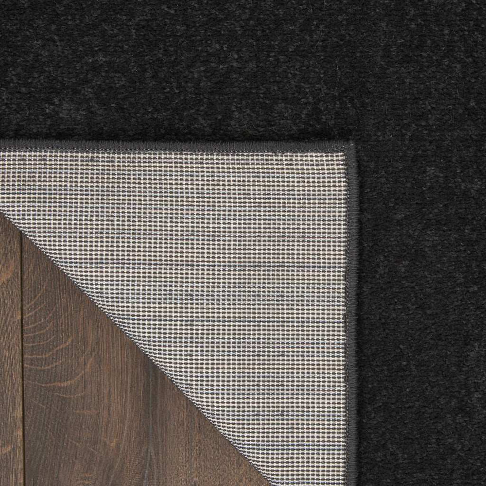 7' X 7' Black Square Non Skid Indoor Outdoor Area Rug - Homeroots - Flyclothing LLC