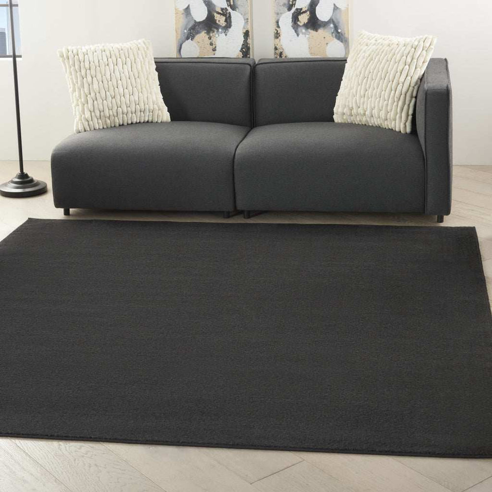 7' X 7' Black Square Non Skid Indoor Outdoor Area Rug - Homeroots - Flyclothing LLC