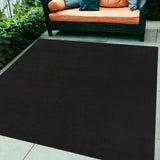 7' X 10' Black Stain Resistant Indoor Outdoor Area Rug - Homeroots - Flyclothing LLC
