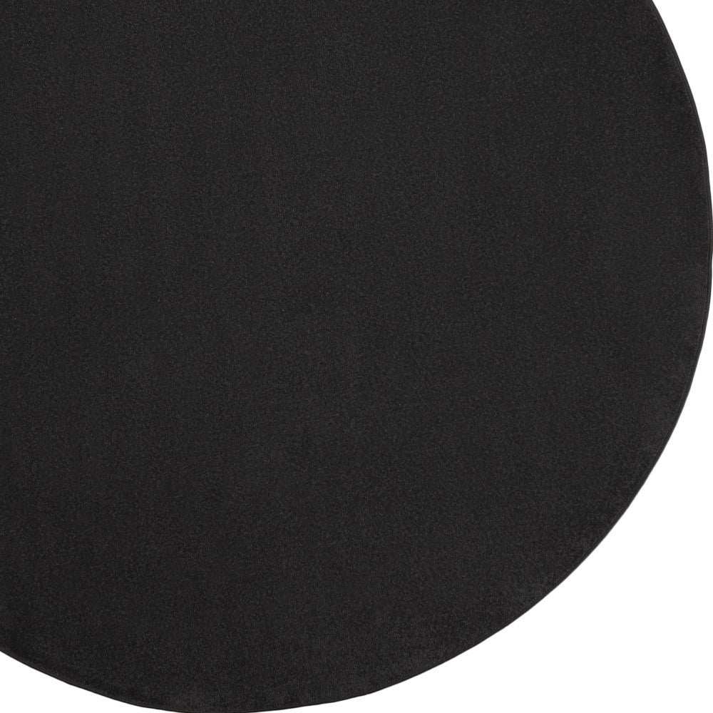 8' X 8' Black Round Non Skid Indoor Outdoor Area Rug - Homeroots - Flyclothing LLC