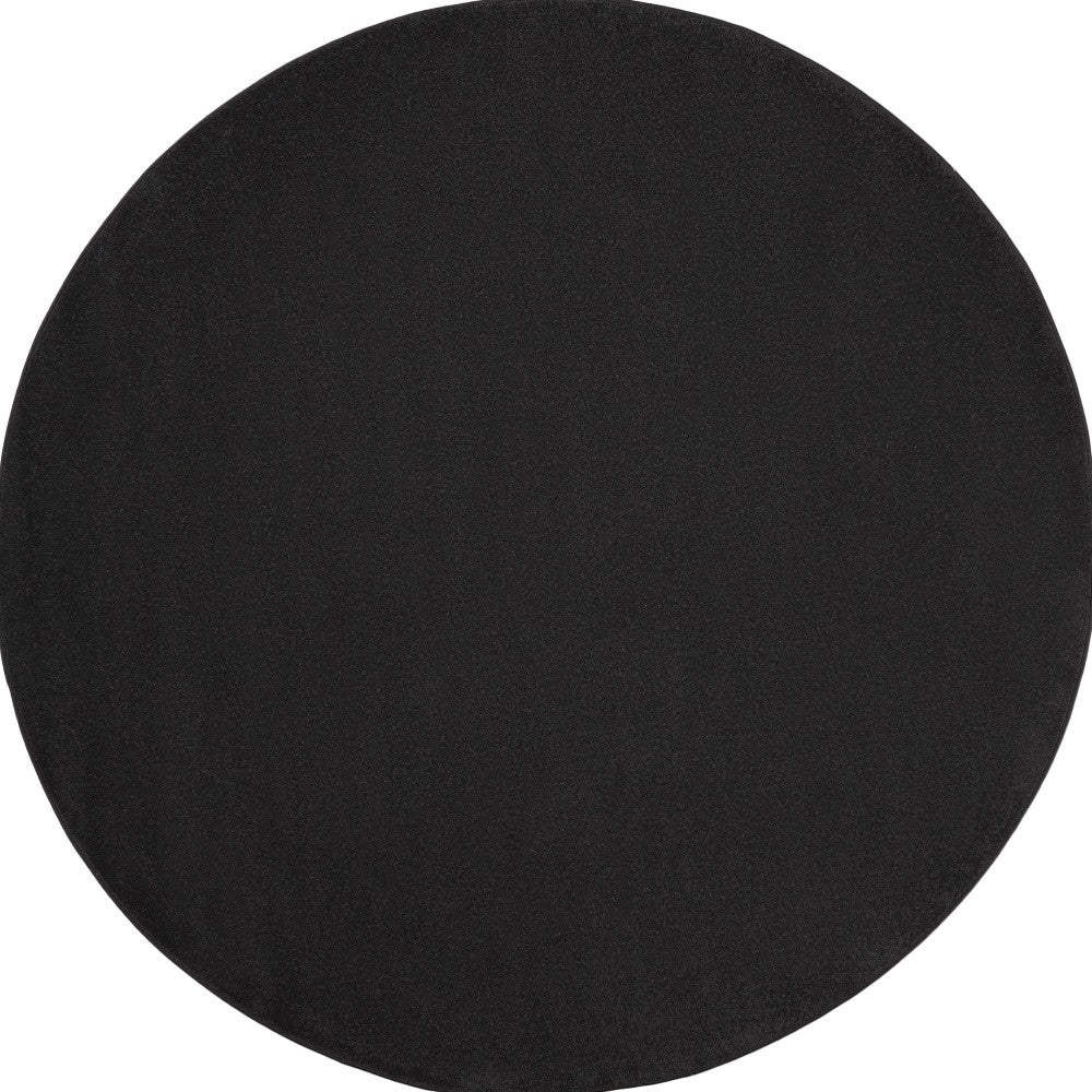 8' X 8' Black Round Non Skid Indoor Outdoor Area Rug - Homeroots