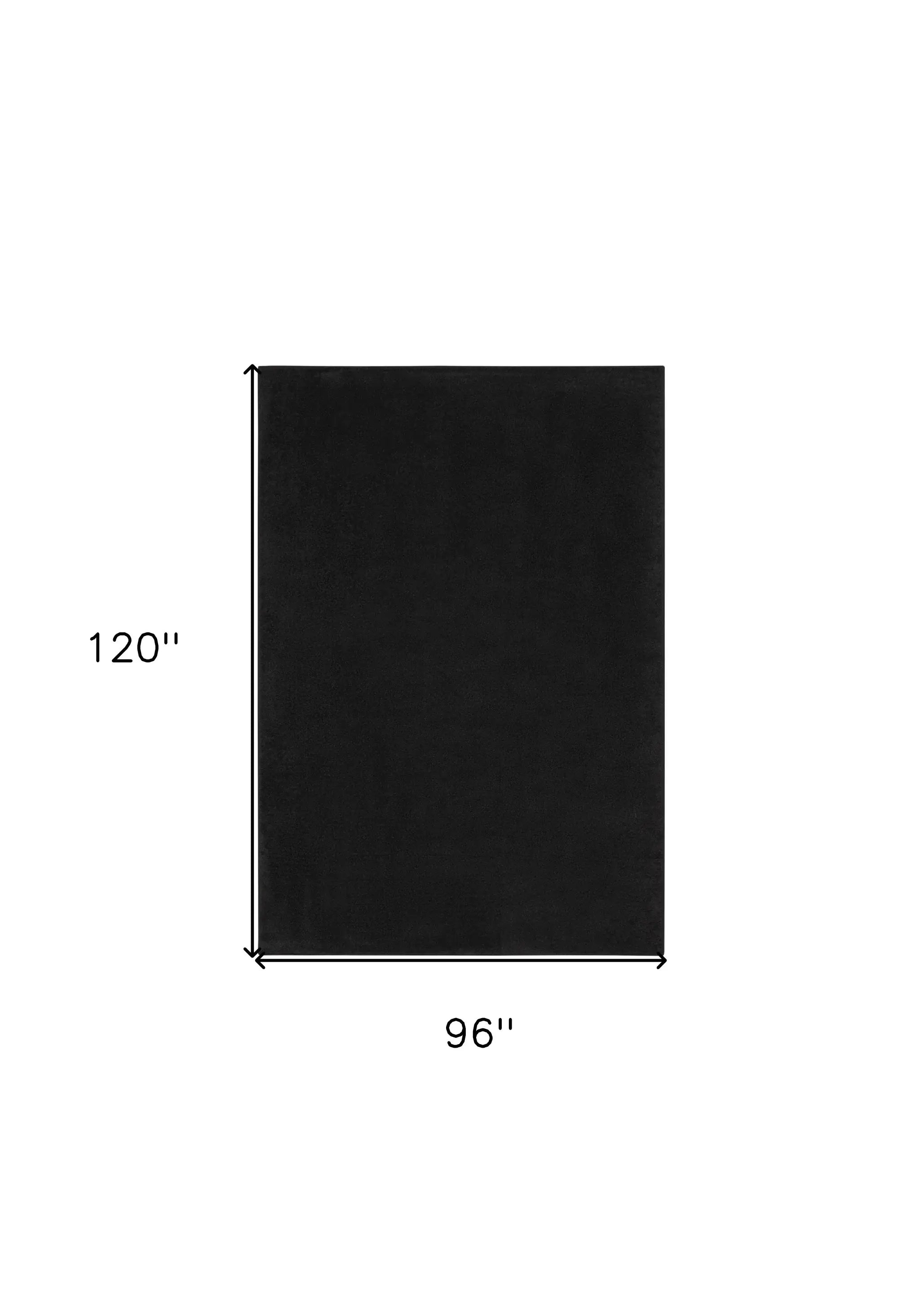 8' X 10' Black Stain Resistant Indoor Outdoor Area Rug - Homeroots - Flyclothing LLC